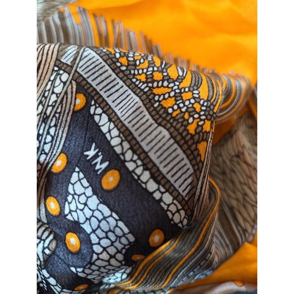 Hermès Selle de Dignitaire Silk Scarf Shawl Wlodek Kaminski Orange Made France